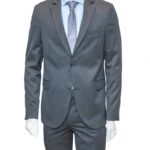 Κοστούμι στενή γραμμή γκρι σκούρο