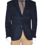 Σακάκι μπλε καρό χειμωνιάτικο