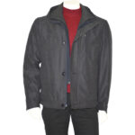 Mπουφάν ριχτό με κουκούλα μπλε